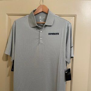 silver Nike Dallas Cowboys polo NWT, Large